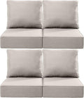 Luxury 22x24/22x25 6-Inch Outdoor Chair Cushions Set of 4 - Heavy Duty Water-Resistant Comfortable Cushion for Patio Furniture Set Dining Gliding Rocking Chairs Loveseat L-Shape Sofa - Beige