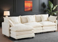 111.4" Cloud L Shaped Sectional Couch with Ottoman｜Modular Chenille Sofa with 29.1" Deep Seat｜FSC Solid Wood Frame｜Easy Assembly & 1YR Guarantee｜for Living Room Bedroom Apartment