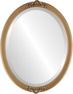 OVALCREST Oval Beveled Wall Mirror for Home Decor - Athena Style - Desert Gold - 26" x 20" Outside Dimensions