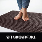 GORILLA GRIP Front Door Mat, 47x35, Indoor Outdoor Ultra Absorbent HydroAbsorb Doormat, Absorbs Up to 6 Cups of Water, Stain and Fade Resistant, Rubber Backing Doormats, Captures Dirt, Coffee