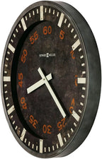 Howard Miller Old School Gallery Wall Clock, Classic Round Design Black Dial with Red Arabic Numerals Wall Mount, Battery Powered Quartz Movement Best for Home Decor & Office Decor Black Finish