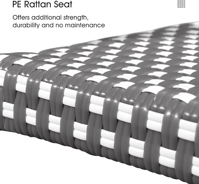 PURPLE LEAF 9 Pieces Outdoor Dining Set Patio Furniture Set with Aluminum Table and French Bistro Chairs for Garden Backyard Gray Patio Dining Set