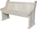 IC International Concepts, Sanctuary Bench, Solid Real Wood, Sturdy Parawood, Entryway/Dining/Living, Spacious Dimensions 58" W x 17.7" D x 18" H, 450 LBS Capacity, Paint/Stain Ready, Unfinished