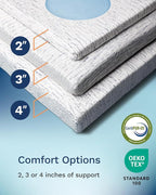 ViscoSoft 2 Inch Memory Foam Mattress Topper Queen - Select High Density Ventilated Mattress Pad - Premium Removable Rayon Cover