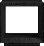 Henn&Hart 22" Modern Square Wooden End Table, Side Table, Nightstand with Open Display Shelf for Living Room, Office, Family Room, or Bedroom, Black Grain