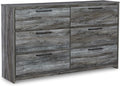 Signature Design by Ashley Baystorm Rustic Coastal 6 Drawer Dresser, Smoky Gray