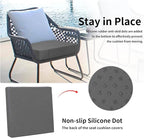 Easy-Going Waterproof Patio Cushion Covers ONLY Cover 22x22x4 inch 2 Pack Replacement Non-Slip Outdoor Seat Cushion Slipcover with Zipper. Dark Gray