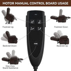 Luxlen Electric Power Lift Recliner Chair with Vibration Massage and Heat, Leather Reclining Chairs for Elderly with Remote Controls, Side Pockets, Big and Tall Recliner, Brown