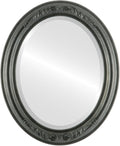 OVALCREST Oval Beveled Wall Mirror for Home Decor - Florence Style - Black Silver - 32" x 26"