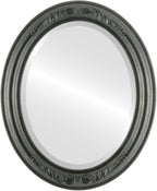 OVALCREST Oval Beveled Wall Mirror for Home Decor - Florence Style - Black Silver - 20" x 16"