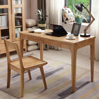 Solid Wood Desk with Drawers, Small Computer Desk for Small Spaces, Gaming Study Home Office Desks for Work, Student PC Desk for Bedroom, Escritorios para Cuartos (Wood Color, 47inch)
