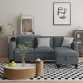Sectional Sofa Couches for Living Room - 78''Convertible Modular Three-Seater L-Shaped Pet-Friendly Couch,Washable Sofa Cover-Bench Storage, Suitable for Small Living Room, Apartment,Office-Blue-Gray