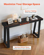 VEVOR 56 in Console Table, Modern Desk Behind The Couch, Wooden Rectangle Entrance Desk, Narrow Long Sofa Table Accent Stand, Ideal for Hallway, Bedroom, Living Room, Foyer, Easy Assembly, Black