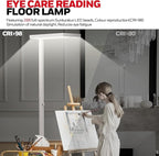 Honeywell 8000LM LED Floor Lamp, 02E Gen Sunturalux Eye-Caring Reading Standing Light, 80W Modern Natural Daylight 4000K Dimmable 77" Tall Floor Lamps for Living Room Kids Study Home Office White