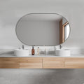 ANDY STAR Rustproof Chrome Oval Mirror for Bathroom, 24x40 Oval Vanity Mirror for Wall, Polished Nickel Mirror for Bathroom in SUS304 Metal Frame 1’’ Deep Wall Mounted Vertical/Horizontal