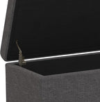 SIMPLIHOME Avalon 54 inch Wide Contemporary Rectangle Extra Large Storage Ottoman Bench in Slate Grey Polyester linen fabric, Assembled, For the Living Room, Entryway and Family Room