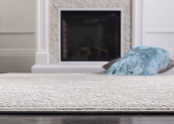 SAFAVIEH Reflection Collection Runner Rug - 2'3" x 12', Light Grey & Cream, Non-Shedding & Easy Cleaning, Ideal for Living Room, Bedroom (RFT668G)