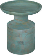 SIMPLIHOME Haynes 16-inch Wide Solid Mango End Table in Teal Wash, Handcrafted Boho-Style Accent Table for Living, Bedroom, or Home Office, Assembled