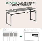Huuger Computer Desk, 70 Inch Office Desk, Gaming Desk with Storage, Writing Desk Work Desk for Home Office, Study, Long Simple Desk, Large Legroom, Metal Frame, Grey