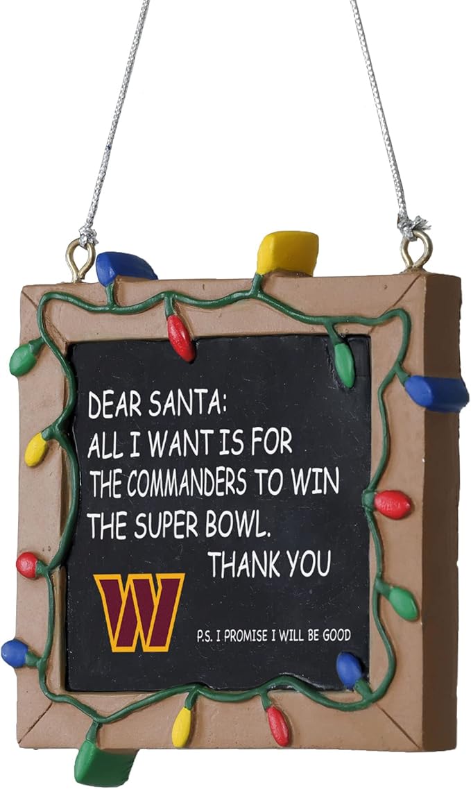 NFL Resin Holiday Christmas Chalkboard Sign Ornament