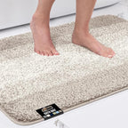 GORILLA GRIP Ultra Soft Plush Bathroom Rugs with Textured Rubber Backing, 34 x 24 Absorbent Quick Dry Bath Mat, Machine Washable Shower Mats, Home Décor Accessories Bathmat Rug Essentials, Beige