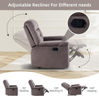 EBELLO Manual Recliner Chair for Adults with Soft Padded Headrest and Backrest, Overstuffed Single Recliner Sofa Chair for Living Room, Dark Brown