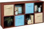 ClosetMaid Cubeicals 8 Cube Storage Shelf Organizer Bookshelf, Stackable, Vertical or Horizontal, Easy Assembly, Wood, Dark Cherry Finish