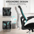 Big and Tall Office Chair, 400lbs Ergonomic Desk Chair with Wide 3D Modeling Foam Seat Cushion Mesh Computer Chair with Lumbar Support, Heavy Duty Executive Task Chair for Home Office, Black