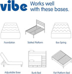 Vibe Quilted Hybrid Mattress, 12-Inch Innerspring and Pillow Top Gel Memory Foam Mattress, Fiberglass Free, CertiPUR-US Certified Bed in a Box, Twin XL, White