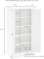 Crosley Furniture Seaside Accent Storage Cabinet, Bar, Buffet for Kitchen, Living Room, or Entryway, White