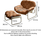 Thick Cushioned Recliner Sofa, Lazy Chair with Upholstery and Footrest, for Living Room, Bedroom, Dorm Black A