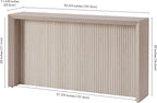 Henn&Hart 56'' Wooden Rectangular Fluted Console Table Entryway Table, Sofa Table for Entryway, Living Room, Couch, Hallway, or Office, Alder White