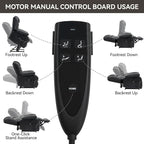 Luxlen Electric Power Lift Recliner Chair with Vibration Massage and Heat, Leather Reclining Chairs for Elderly with Remote Controls, Side Pockets, Big and Tall Recliner, Black