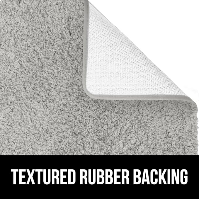 GORILLA GRIP Bathroom Rugs, 30x20, Ultra Soft Absorbent Mat, Thick Plush Bath Rug, Machine Washable, Microfiber Quick Dry, Mats for Shower, Bathtub and Floor, Home Decor Accessories, Light Gray