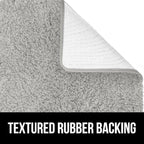 GORILLA GRIP Bathroom Rugs, 30x20, Ultra Soft Absorbent Mat, Thick Plush Bath Rug, Machine Washable, Microfiber Quick Dry, Mats for Shower, Bathtub and Floor, Home Decor Accessories, Light Gray