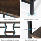 Tribesigns 70.9 Inches Sofa Console Table with 4 Tier Wood Storage Shelves, Industrial Extra Long Narrow Entryway Accent Tables for Hallway, Living Room, Foyer (Rustic Brown)