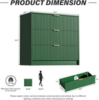 Green Dresser for Bedroom, Modern Dresser with 3 Drawers and Smooth Slides, Wide Chest of Drawers with Golden Handles for Bedroom, Living Room, Closet, 15.7" D x 31.5" W x 29.6" H