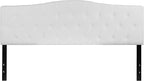 BizChair Tufted Upholstered King Size Headboard in White Fabric