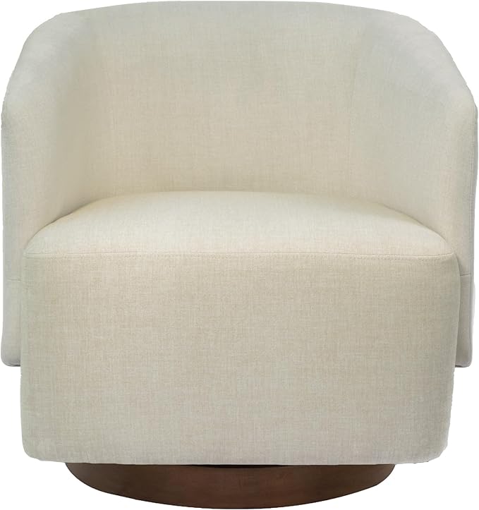 MINCETA Accent Chair,Modern Swivel Chairs for Living Room and Bedroom Reading with Wood Base,Set of 2,Performance Fabric in Beige
