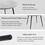 43.3"-59.1" Extendable Dining Table Set with Metal Legs, Wooden Round Kitchen Table for 4-6 Person, Gray Coffee Table w/Easy-Clean Tabletop