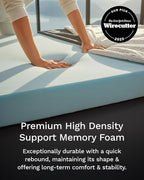 ViscoSoft 2 Inch Memory Foam Mattress Topper Queen - Select High Density Ventilated Mattress Pad - Premium Removable Rayon Cover