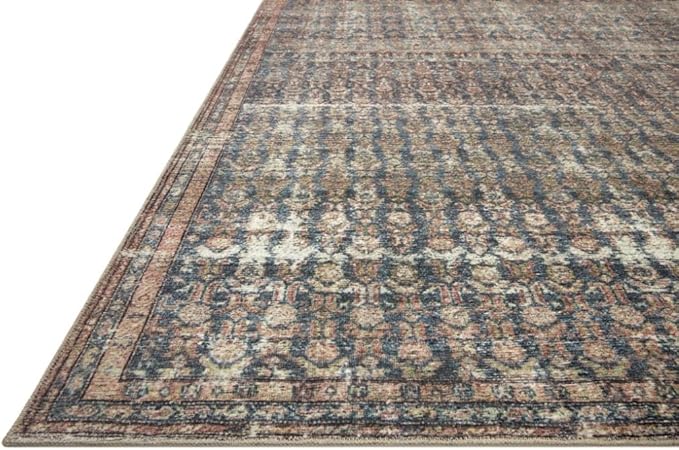 Loloi Amber Lewis Billie Collection BIL-02 Ocean/Brick 2'-6" x 12'-0", 0.19" Thick Runner Rug
