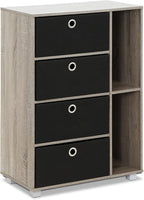 FURINNO Andrey Multipurpose Storage Cabinet, French Oak Grey/Black