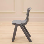 Stackable School Chairs, 14", Kids Furniture, Grey, 4-Pack