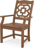 Martha Stewart by POLYWOOD® Chinoiserie Dining Arm Chair in Teak