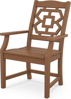 Martha Stewart by POLYWOOD® Chinoiserie Dining Arm Chair in Teak