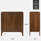 Best Choice Products 2-Door Modern Storage Cabinet, Buffet, Sideboard, Media Cabinet, Cupboard, Entryway Accent Table, Bookcase w/Reeded Panels and Adjustable Shelves – Walnut