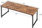 Huuger Computer Desk, 63 Inch Office Desk, Gaming Desk with Storage, Writing Desk Work Desk for Home Office, Study, Modern Simple Desk, Large Legroom, Metal Frame, Rustic Brown