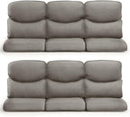 Patio Chair Cushions 6 Packs - Outside High Back Thick Water-Resistant Cushion 22x24 with Zipper Cover for Outdoor Glider Rocking Chairs Loveseat 3-Seater Couch Sofa – Grey/Crescent