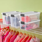 Sterilite 12-Pack Ultra Latching Box, Storage Bins with Lids, Clear Plastic, 18 Quart - Heavy-Duty Organizing Containers for Closet, Bathroom, and Office